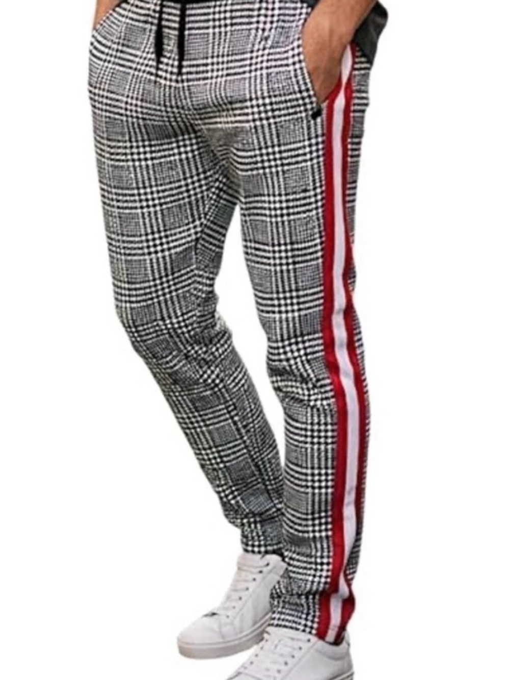 Men’s Screenshot slim-fit Athletic track pants w/ houndstooth pattern slim fit